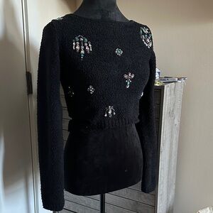 Black Beaded Sweater
